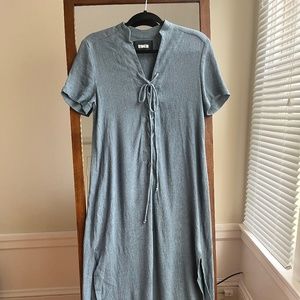 Reformation Blue Side Split Dress